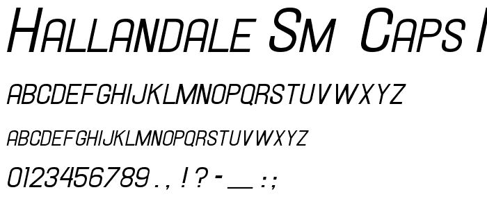 Hallandale Sm. Caps It. JL font